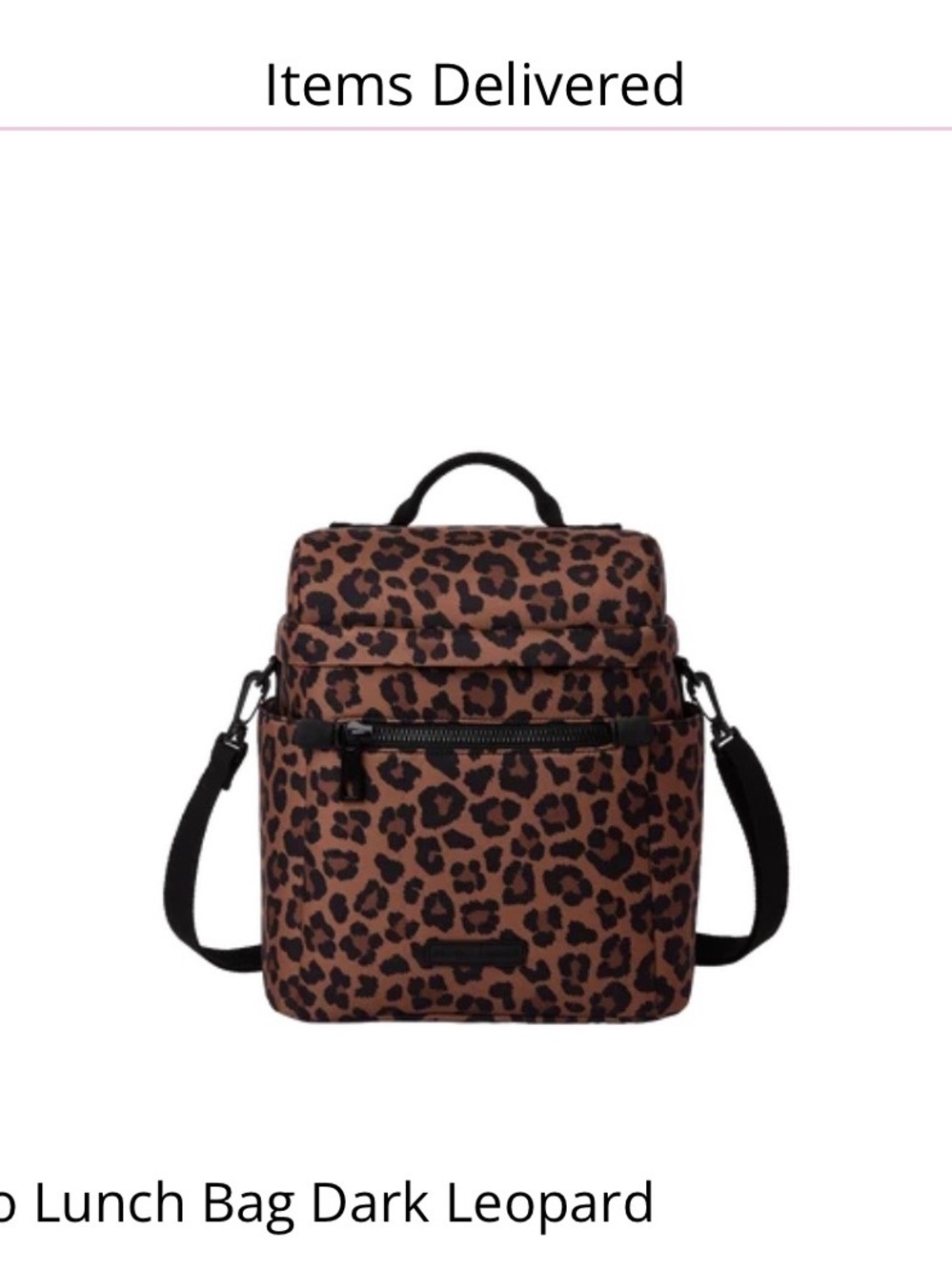 Poppy & Peonies Brown and Black Leopard Print Insulated Lunch Bag
